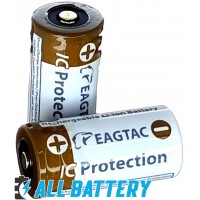 Аккумулятор 16340 (CR123) EagTac 750 mAh, 3,7В, 5А, Li-Ion. С платой защитой (Protected).