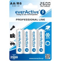 EverActive 2600 mAh в блистере - Professional Line. Высокоёмкие. (AA). Цена за уп. 4 шт.