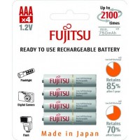 Fujitsu 800 mAh (min 750 mAh) HR-4UTCEX в блистере. Аналог Panasonic Eneloop, 2100 циклов. Япония. (AAA). Цена за уп. 4 шт.