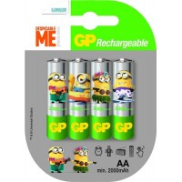 GP 2000 mAh AA в блистере Minion Made. Цена за уп. 4 шт.