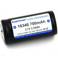 Keeppower 16340 (RCR123A), ёмкостью 700 mAh с защитой.