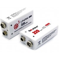 Soshine 9.6V 320 mAh LiFePO4 - аккумулятор Крона с повышенным напряжением + Бокс.