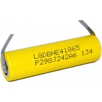 LG HE4 18650 2500 mAh с лепестками (под пайку). Высокотоковый Li-ion 20A (30A). Оригинал.
