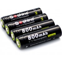 Soshine 14500 (АА) Li-Ion 3.7V, ёмкостью 800 mAh с защитой (Protected).