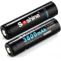Soshine 18650 Li-Ion 3,7V 3600 mAh. С защитой (Protected). Высокая ёмкость!