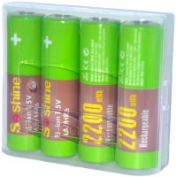 Soshine 1.5V Li-Ion 2200 mWh в боксе - пальчиковые АКБ с номинальным напряжением 1.5В. (AA). Цена за уп. 4 шт.