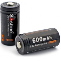 Soshine 600 mAh 3.0V 16340 (RCR123) LiFePO4 с защитой.
