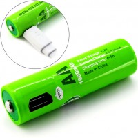 Soshine AA 1000 mAh USB пальчиковые аккумуляторы со встроенным USB портом для зарядки. Цена за 1 шт.