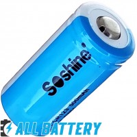 Аккумулятор 16340 / CR123 Soshine 500 mAh 3,2В, 1,5A, LiFePO4 (IFR) Без защиты, с выступающим плюсом.