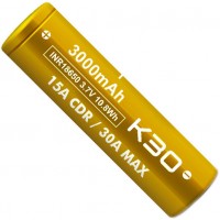 VapCell K30 18650 3000 mAh INR (Gold), Высокотоковый 15A (30A) без защиты (аналог Samsung 30Q).