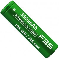VapCell F35 18650 3500 mAh INR (Green), 10A (20A) без защиты (аналог Sanyo 3500 GA).