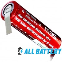 Аккумулятор 18650 VapCell M35 3500 mAh Li-Ion INR, 3.7В, 10А (25A), Solder Tags. С лепестками под пайку.