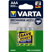 Varta Power 800 mAh Recharge LSD в блистере (AAA), Ni-Mh, RTU. Цена за уп. 4 шт.