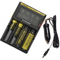 Nitecore Digicharger D4 + Автоадаптер. Универсальное зарядное устройство.