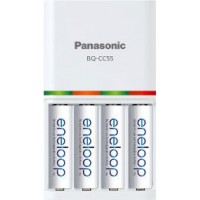 Комплект Panasonic Eneloop BQ-CC55E Quickcharger Colour LED + 4 аккумулятора Eneloop 2000 BK-3MCCE.