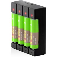Комплект зарядное Soshine USB Chocolate 1.5V и 4 шт. АА аккумулятора Soshine Li-Ion 1.5В + Бокс.