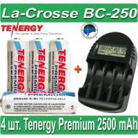Комплект: La-Crosse BC 250 4 Tenergy Premium 2500 mAh (AA) + Бокс.