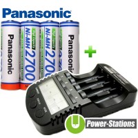 Комплект: DLY Full T1 + 4 Panasonic 2700 mAh BK-3HGAE  (AA) + Бокс.