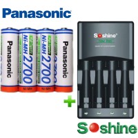 Комплект: Soshine SC-U1 + 4 AA Panasonic 2700 mAh (BK-3HGAE) + Бокс.