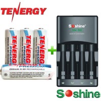 Комплект: Soshine SC-U1 + 4 AA Tenergy Premium 2500 mAh + Бокс.