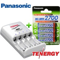 Комплект: Tenergy TN138 + 4 AA Panasonic 2700 mAh (BK-3HGAE) + Бокс.