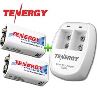 Комплект: Tenergy TN 141 и 2 аккумулятора Крона Tenergy Premium 200 mAh.