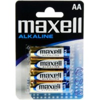 Щелочные пальчиковые батарейки Maxell Alkaline AA LR6, 1.5V в блистере. Цена за уп. 4 шт.