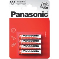 Солевые минипальчиковые батарейки AAA Panasonic Red Zinc Carbon (R03), 1.5V. Упаковка - блистер. Цена за уп. 4 шт.