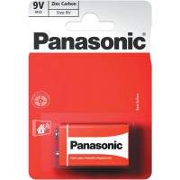 Cолевая батарейка Крона Panasonic Red Zinc Carbon (6F22), 9V. Упаковка - блистер. Цена за 1 шт.